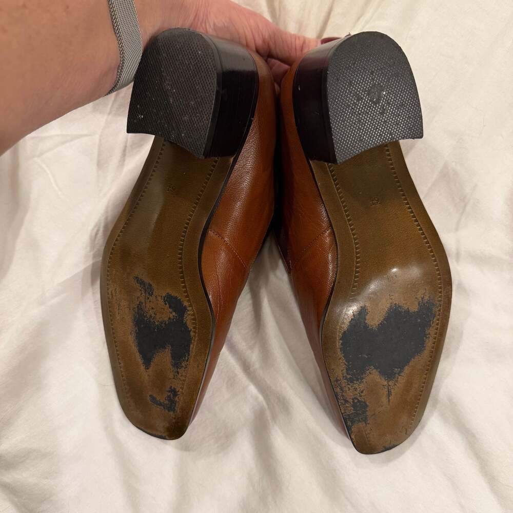 Belle Brown Leather Slip On Shoes - Women's Size 6.5M - Picture 5 of 5